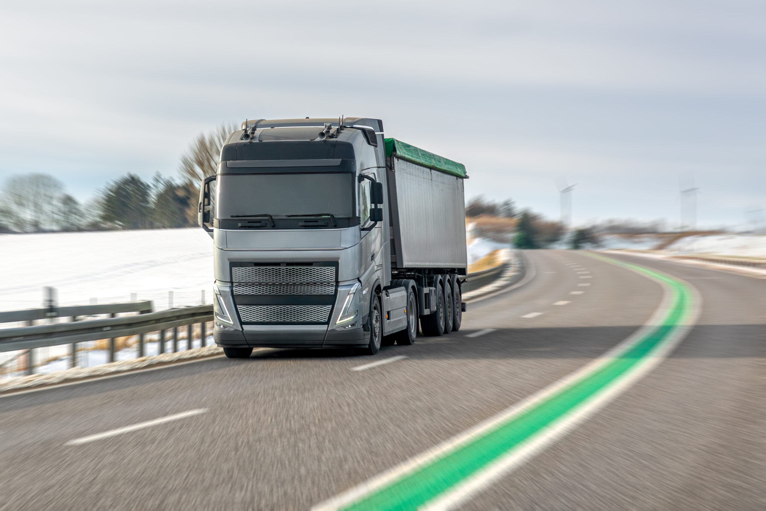 Grey semi truck representing the 2020 Freightliner Cascadia listing